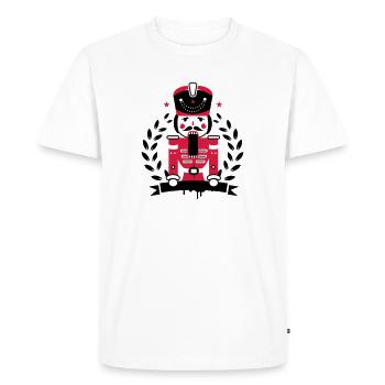 Casse-Noisette Hussard la bouche ouverte - T-shirt Premium bio Homme - blanc - Devant - Nico (187cm)
