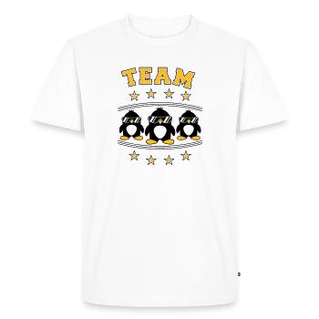 Les amis de l’équipe des pingouins - T-shirt Premium bio Homme - blanc - Devant - Nico (187cm)