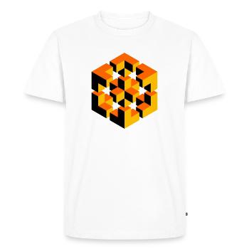 impossible figure Escher cubes de géométrie fantaisie - T-shirt Premium bio Homme - blanc - Devant - Nico (187cm)