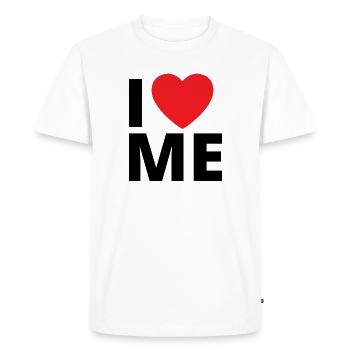 I LOVE ME - Männer Premium Bio T-Shirt - Weiß - Vorne - Nico (187cm)