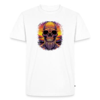 gift funny awesome respect the beard bearded men - Men's Premium Organic T-Shirt - white - Front - Nico (187cm)