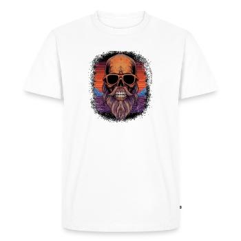 Amant barbe Drôles Dictons Boucle d’oreille Cadeau d’anniversaire - T-shirt Premium bio Homme - blanc - Devant - Nico (187cm)