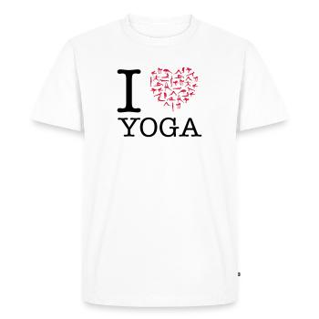 I Heart Yoga - T-shirt Premium bio Homme - blanc - Devant - Nico (187cm)
