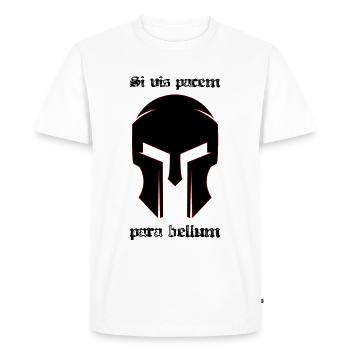 Si vis pacem - T-shirt Premium bio Homme - blanc - Devant - Nico (187cm)