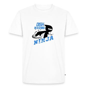 Dishninja - Men's Premium Organic T-Shirt - white - Front - Nico (187cm)