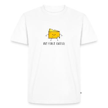 Fromage fromage Gauda - T-shirt Premium bio Homme - blanc - Devant - Nico (187cm)