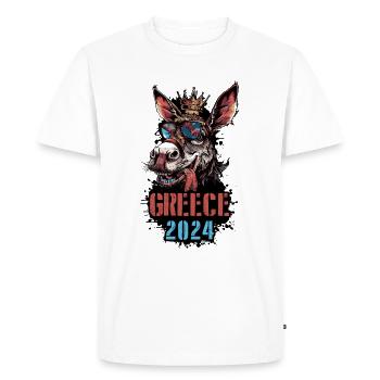 Grèce 2024 Vacances Âne - T-shirt Premium bio Homme - blanc - Devant - Nico (187cm)