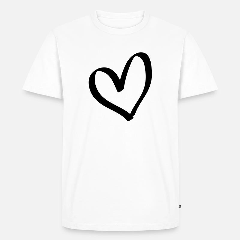 Süßes gemaltes Comic Herz - Männer Premium Bio T-Shirt - Weiß
