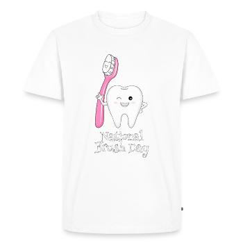 Journée nationale du pinceau - Tag der Zahnbürste - T-shirt Premium bio Homme - blanc - Devant - Nico (187cm)
