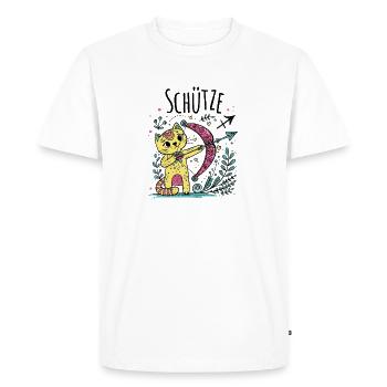 Chats Signe du zodiaque Sagittaire - Constellation et symbole - T-shirt Premium bio Homme - blanc - Devant - Nico (187cm)