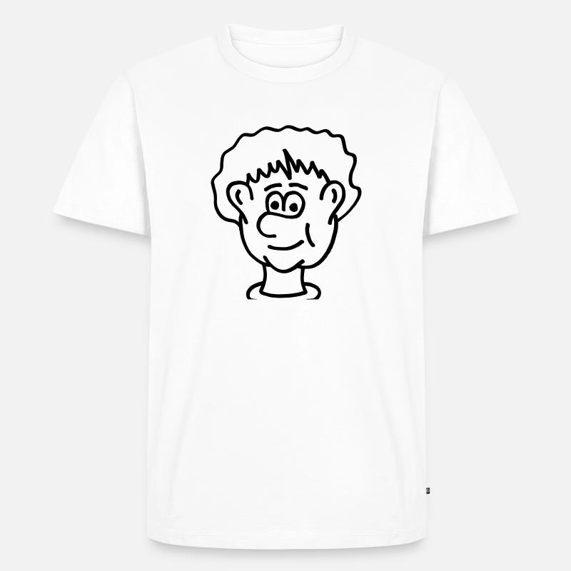 Cooler Comic-Kopf - Männer Premium Bio T-Shirt - Weiß