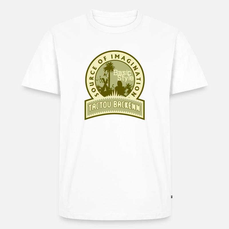 Source of imagination Tactou Backenn - Männer Premium Bio T-Shirt - Weiß