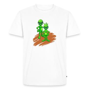 Humour from Mars - Men's Premium Organic T-Shirt - white - Front - Nico (187cm)