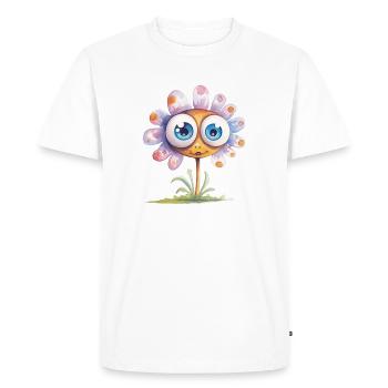 Flower Watercolor Drawing - Men's Premium Organic T-Shirt - white - Front - Nico (187cm)