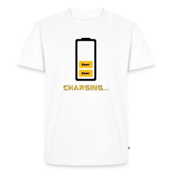 Beer Charging - Men's Premium Organic T-Shirt - white - Front - Nico (187cm)
