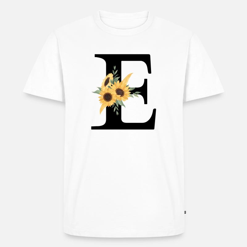Sonnenblume Blumen E-Brief - Männer Premium Bio T-Shirt - Weiß