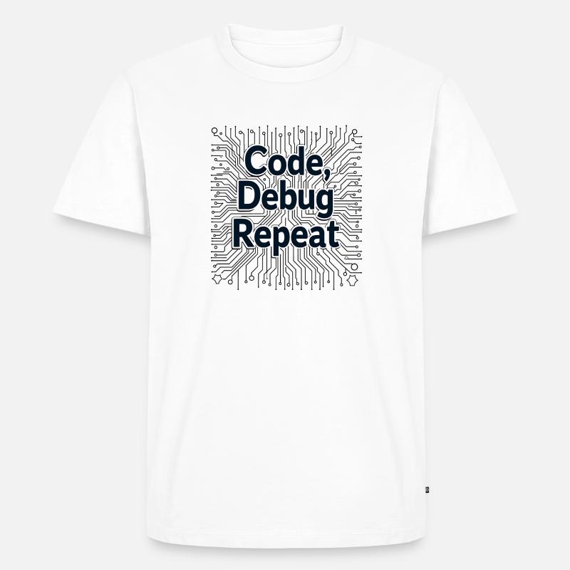 Code Debug Repeat - Software Engineer - Männer Premium Bio T-Shirt - Weiß