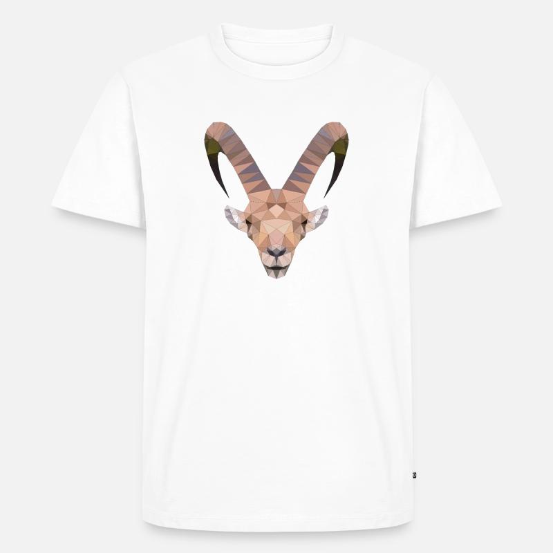 Alpen Steinbock - Männer Premium Bio T-Shirt - Weiß