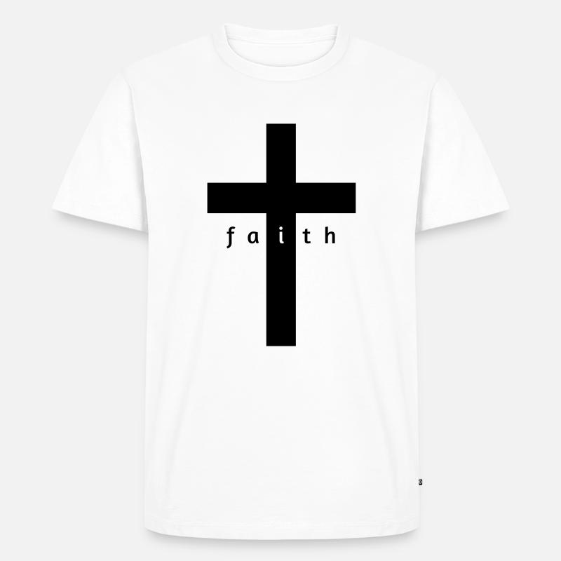 Kreuz Glaube Geschenk Design - Männer Premium Bio T-Shirt - Weiß