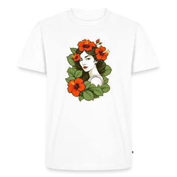 Hibiscus flowers - Men's Premium Organic T-Shirt - white - Front - Nico (187cm)