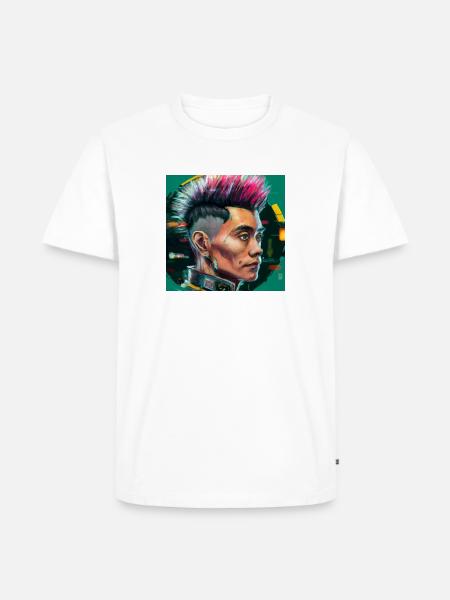 Wang 2077 - Männer Premium Bio T-Shirt - Weiß