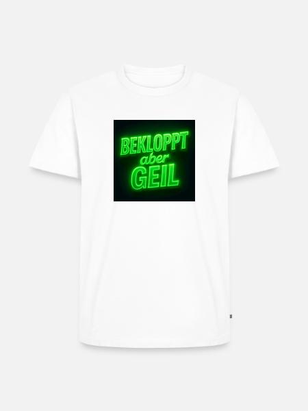 Bekloppt - Männer Premium Bio T-Shirt - Weiß
