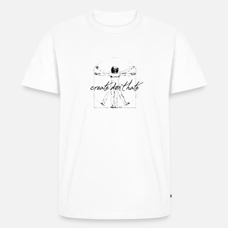 CREATE DON'T HATE - Männer Premium Bio T-Shirt - Weiß