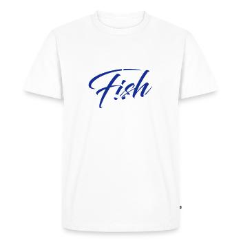 FISH ON! - Men's Premium Organic T-Shirt - white - Front - Nico (187cm)