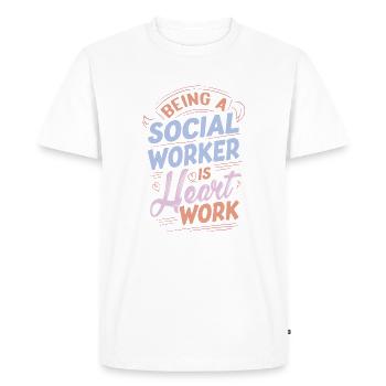 Being A Social Worker Is Heart Work Cute Social - Men's Premium Organic T-Shirt - white - Front - Nico (187cm)