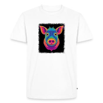 Butts Pig Animal Welfare Boar Piglets Statement - Men's Premium Organic T-Shirt - white - Front - Nico (187cm)