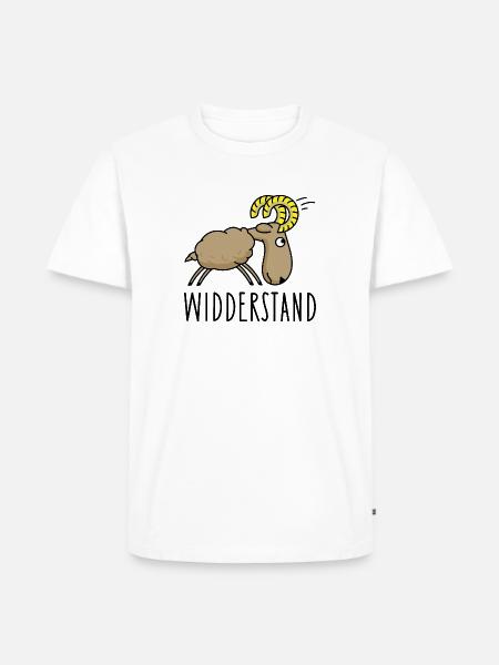 Widder Widerstand Rebell - Männer Premium Bio T-Shirt - Weiß