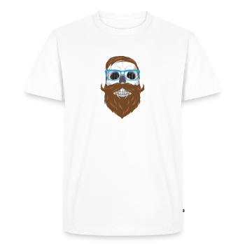 Visage de hipster - T-shirt Premium bio Homme - blanc - Devant - Nico (187cm)