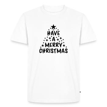 sapin étoiles design cool avoir un joyeux c - T-shirt Premium bio Homme - blanc - Devant - Nico (187cm)