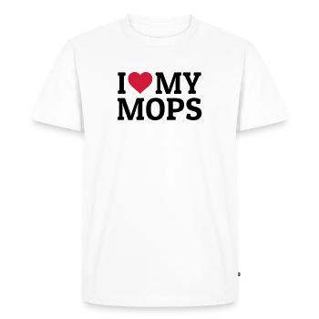 I love my Mops - T-shirt Premium bio Homme - blanc - Devant - Nico (187cm)