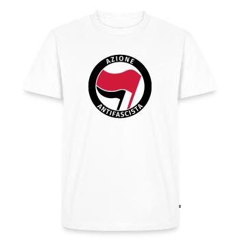 Azione Antifascista Antifa Italien - Männer Premium Bio T-Shirt - Weiß - Vorne - Nico (187cm)