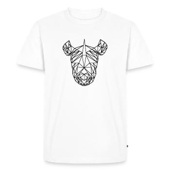 Rhino LowPoly Black & White - T-shirt Premium bio Homme - blanc - Devant - Nico (187cm)