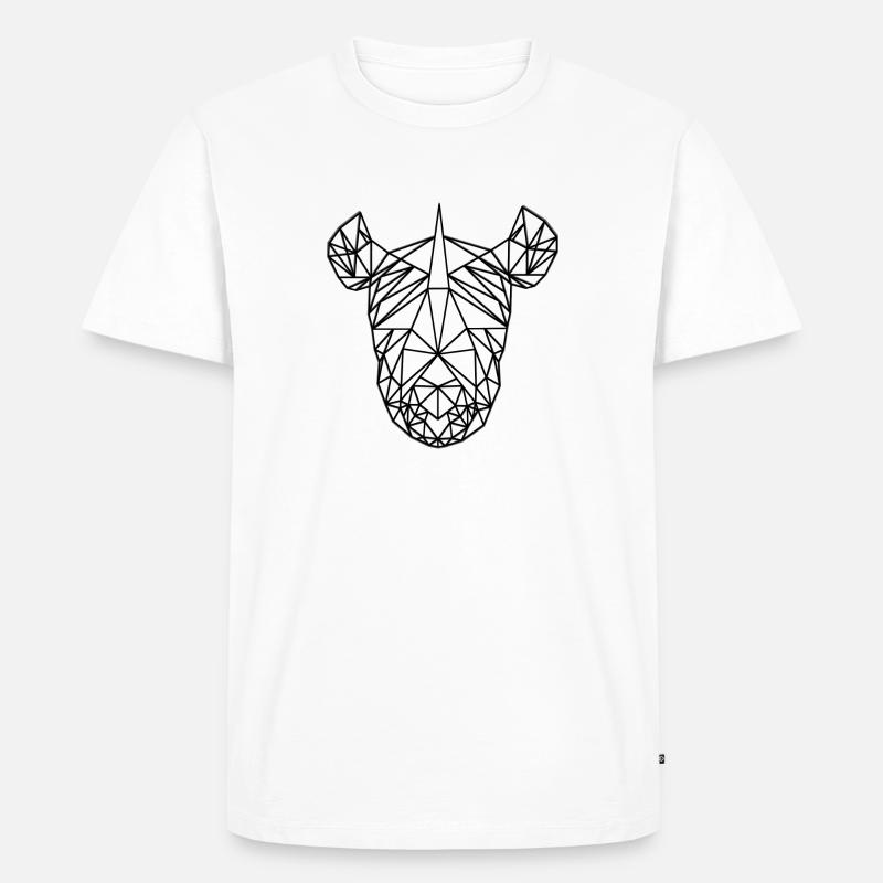 Rhino LowPoly Black & White - Männer Premium Bio T-Shirt - Weiß