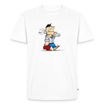 Technician with wrench - Men's Premium Organic T-Shirt - white - Front - Nico (187cm)