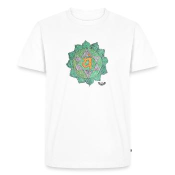 Coeur de chakra Anahata Chakra Amour - T-shirt Premium bio Homme - blanc - Devant - Nico (187cm)