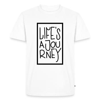 Voyager, être sur la route et vivre - T-shirt Premium bio Homme - blanc - Devant - Nico (187cm)