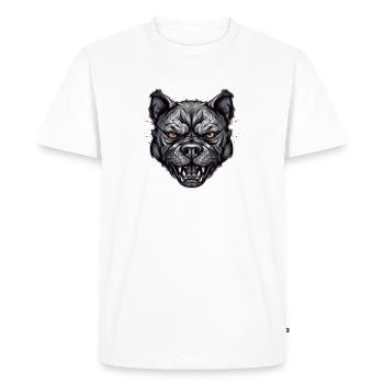 Pit bull - Men's Premium Organic T-Shirt - white - Front - Nico (187cm)