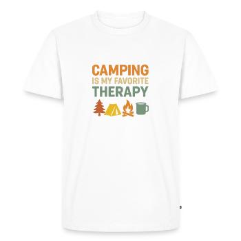 Camping Is My Favorite Therapy - Men's Premium Organic T-Shirt - white - Front - Nico (187cm)