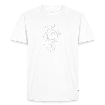Herz Anatomie | Weiß - Männer Premium Bio T-Shirt - Weiß - Vorne - Nico (187cm)