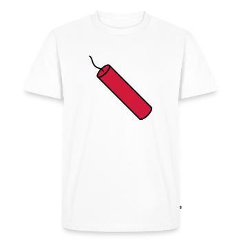 stop rod tnt dynamite explode explosion - Men's Premium Organic T-Shirt - white - Front - Nico (187cm)