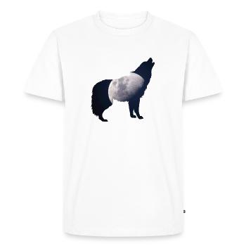 Howling at the Moon - Men's Premium Organic T-Shirt - white - Front - Nico (187cm)