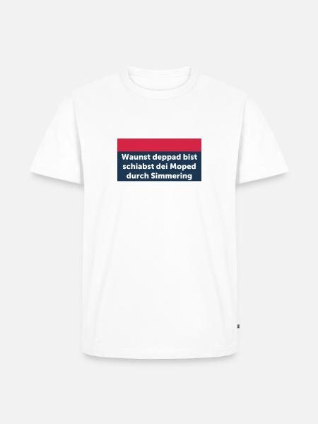 Original Wiener Sprüche Geschenksideen Polizei - Männer Premium Bio T-Shirt - Weiß