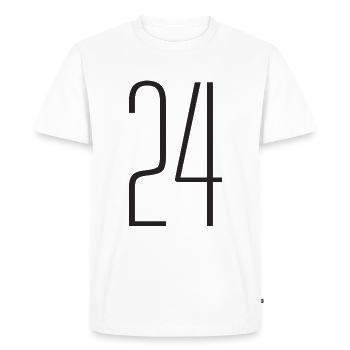 24 - Men's Premium Organic T-Shirt - white - Front - Nico (187cm)