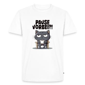 Cat in the coffee break - Men's Premium Organic T-Shirt - white - Front - Nico (187cm)