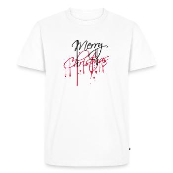 drop graffiti spray timbre joyeux noël blanc - T-shirt Premium bio Homme - blanc - Devant - Nico (187cm)