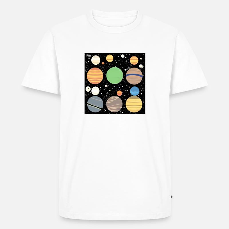 planètes dans l’espace - T-shirt Premium bio Homme - blanc